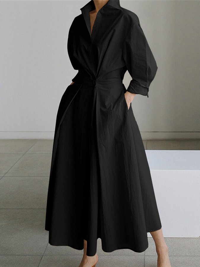 Mathilda | Elegant Shirt Dress with Buttons